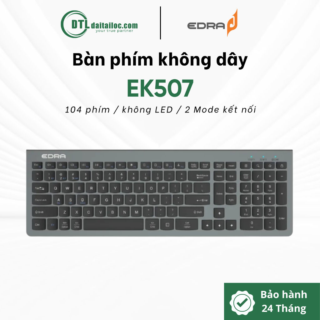 Bàn phím không dây bluetooth E-dra EK507 (Slilent)
